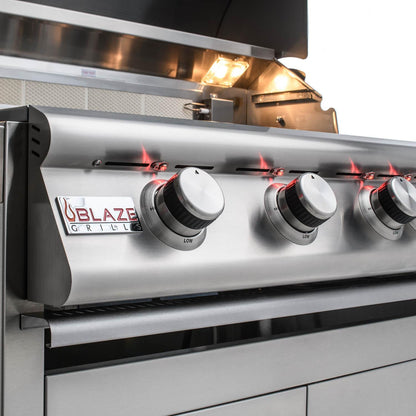 Blaze Grill Package - Premium LTE 40" 5-Burner Built-In Liquid Propane Grill, Side Burner and Griddle in Stainless Steel