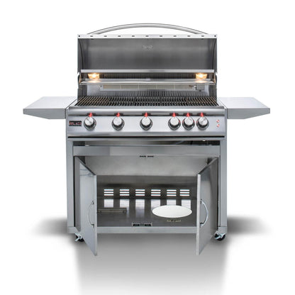 Blaze Premium LTE 40" 5-Burner Freestanding Natural Gas Grill With Rear Infrared Burner & Grill Lights