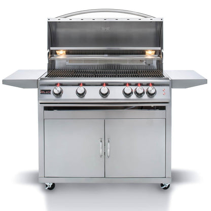 Blaze Premium LTE 40" 5-Burner Freestanding Natural Gas Grill With Rear Infrared Burner & Grill Lights