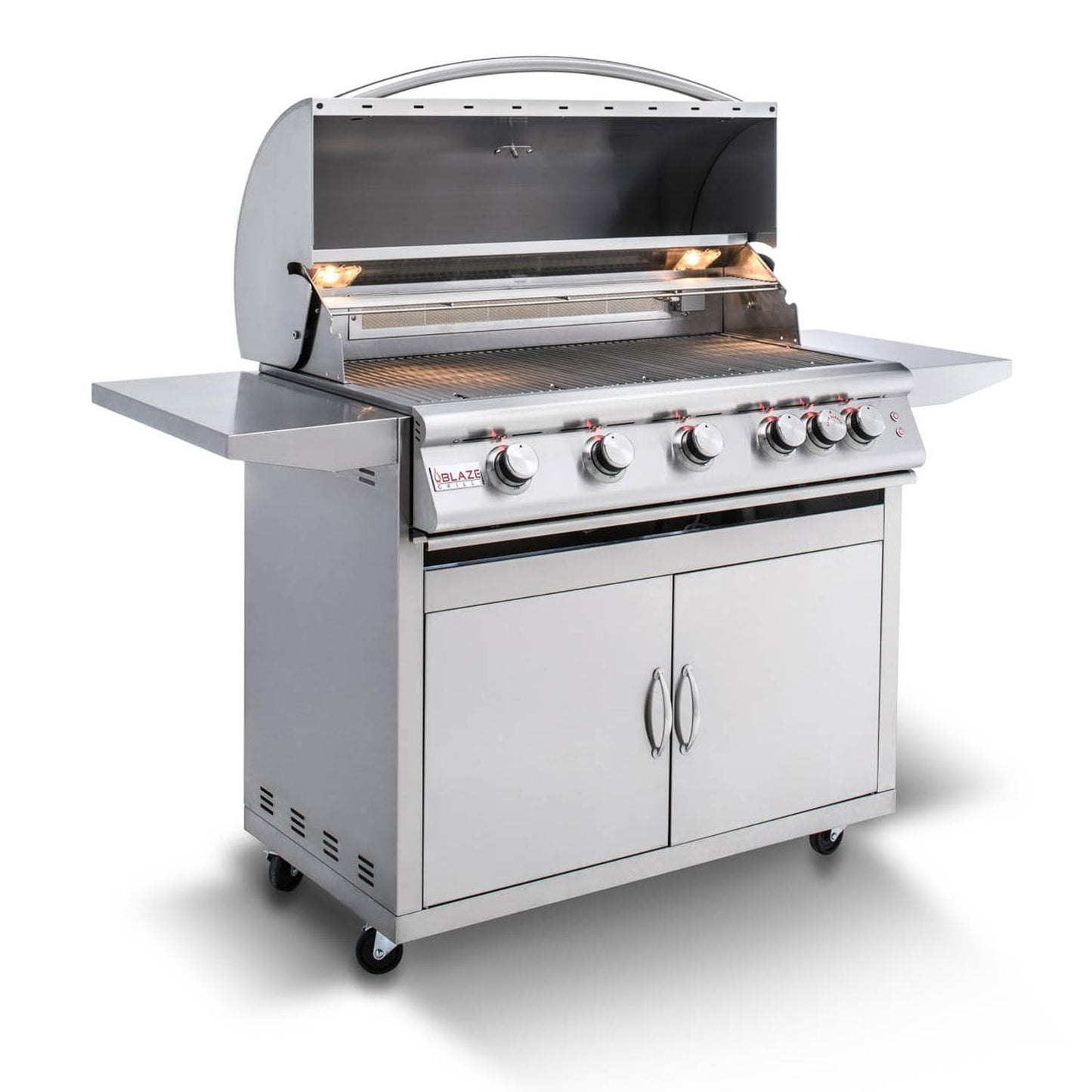 Blaze Premium LTE 40" 5-Burner Freestanding Natural Gas Grill With Rear Infrared Burner & Grill Lights