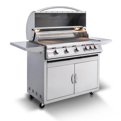 Blaze Premium LTE 40" 5-Burner Freestanding Natural Gas Grill With Rear Infrared Burner & Grill Lights