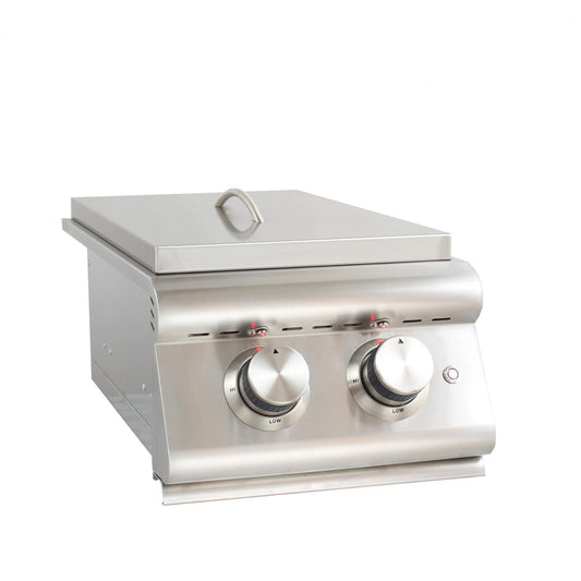 Blaze Premium LTE Built-In Liquid Propane Stainless Steel Double Side Burner With Lid (BLZ-SB2LTE-LP)
