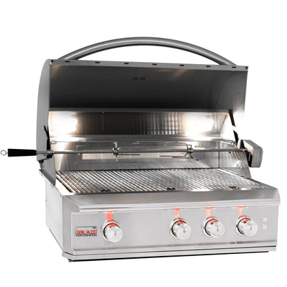 Blaze Grill Package - Professional LUX 34" 3-Burner Built-In Natural Gas Grill and Side Burner in Stainless Steel