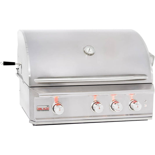 Blaze Grill Package - Professional LUX 34" 3-Burner Built-In Natural Gas Grill and Side Burner in Stainless Steel