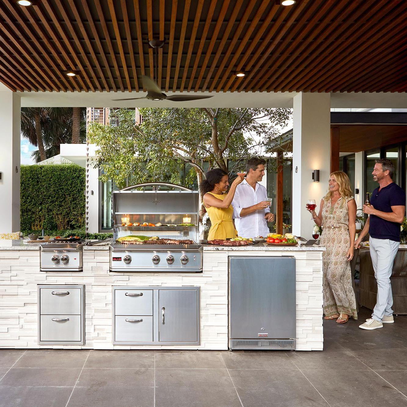 Blaze Grill Package - Professional LUX 34" 3-Burner Built-In Natural Gas Grill and Side Burner in Stainless Steel