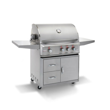 Blaze Professional LUX 34" 3-Burner Freestanding Liquid Propane Gas Grill With Rear Infrared Burner
