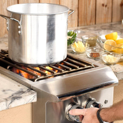 Blaze Professional LUX Built-In Gas High Performance Power Burner W/ Wok Ring & Stainless Steel Lid (BLZ-PROPB-NG)