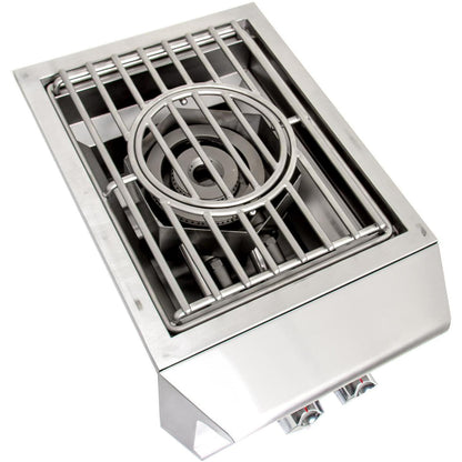 Blaze Professional LUX Built-In Gas High Performance Power Burner W/ Wok Ring & Stainless Steel Lid (BLZ-PROPB-NG)