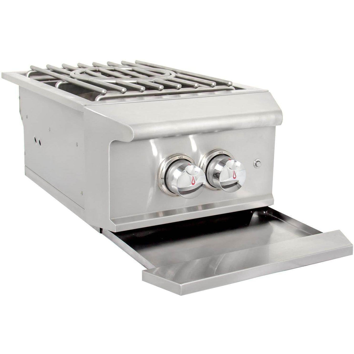 Blaze Professional LUX Built-In Gas High Performance Power Burner W/ Wok Ring & Stainless Steel Lid (BLZ-PROPB-NG)