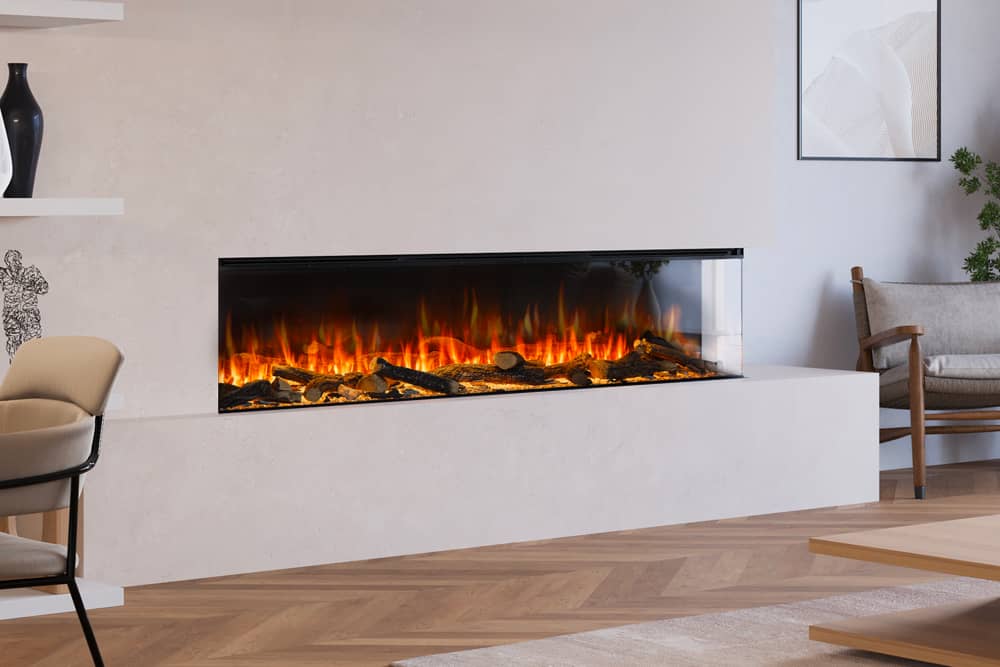 British Fires New Forest 75" Electric Fireplace