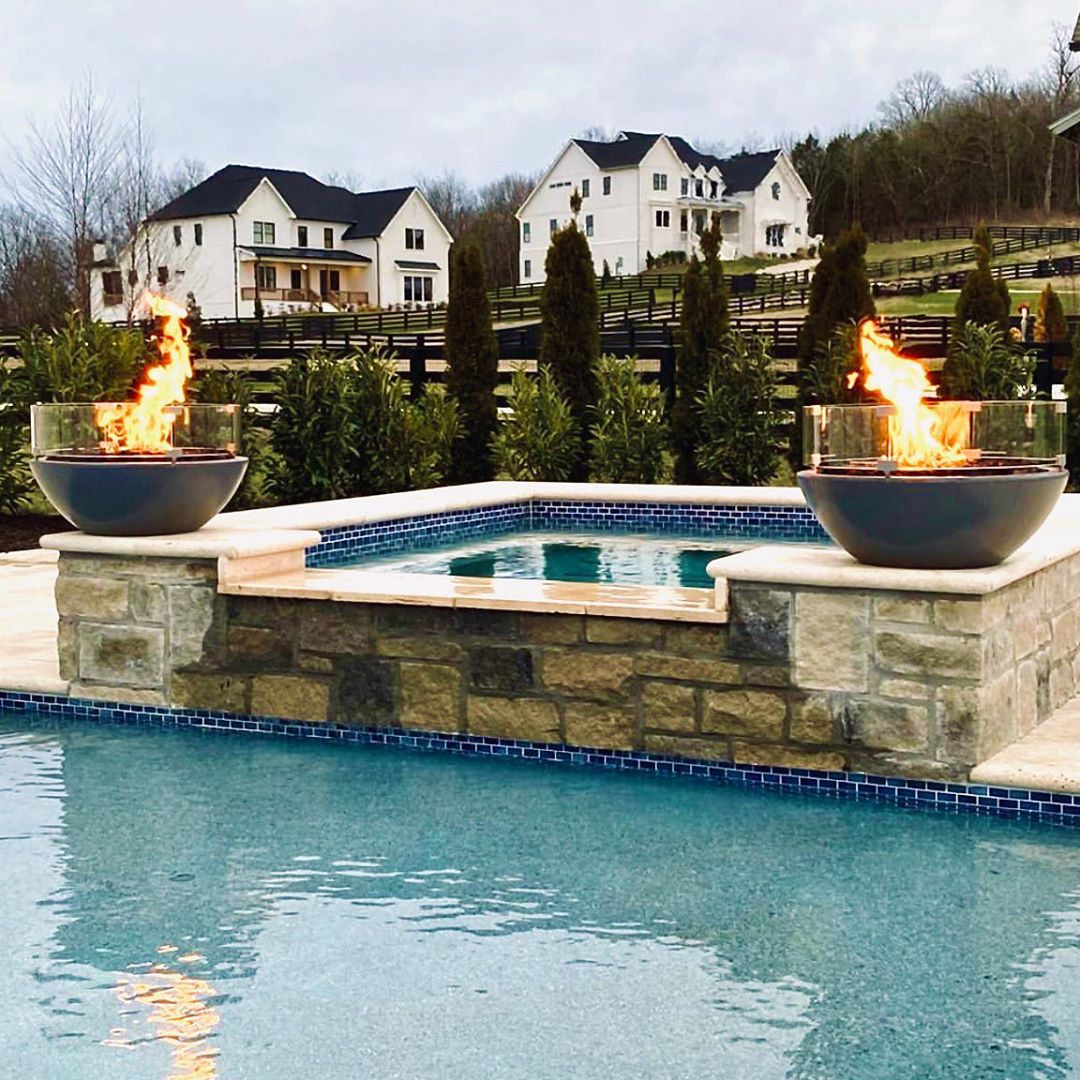 Sedona Concrete Fire Bowl by The Outdoor Plus - Free Cover Included