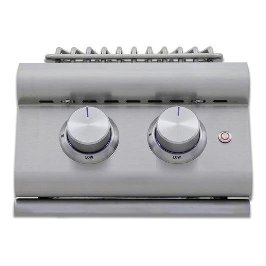 Blaze Premium LTE+ Natural Gas Double Side Burner with Lid in Stainless Steel (BLZ-SB2-LTE3-NG)