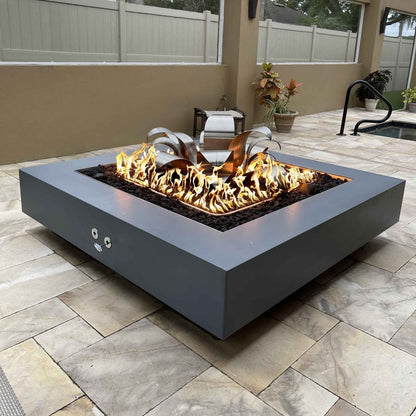 Cabo Square Metal Fire Pit by The Outdoor Plus - Free Cover Included