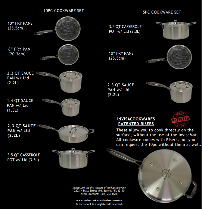 InvisaCook 10 Piece Cookware Set