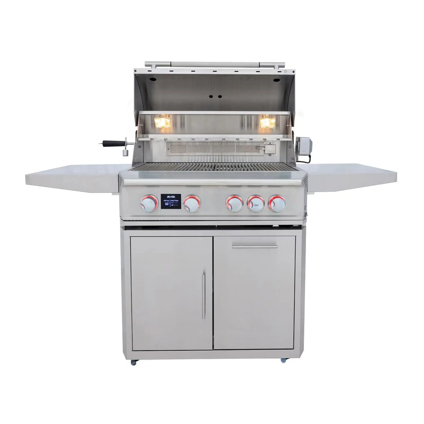 Blaze Grill Package - LTE PRO 32" 4-Burner Natural Gas Grill with Digital Temperature Screen and Rear Infrared Burner, and Grill Cart in Stainless Steel (AP2-4LTEPRO-NG)