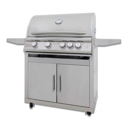 Blaze Grill Package - Premium LTE 32" 4-Burner Built-In Liquid Propane Grill, and  Grill Cart in Stainless Steel