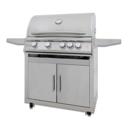 Blaze Grill Package - Premium LTE 32" 4-Burner Built-In Natural Gas Grill, and  Grill Cart in Stainless Steel