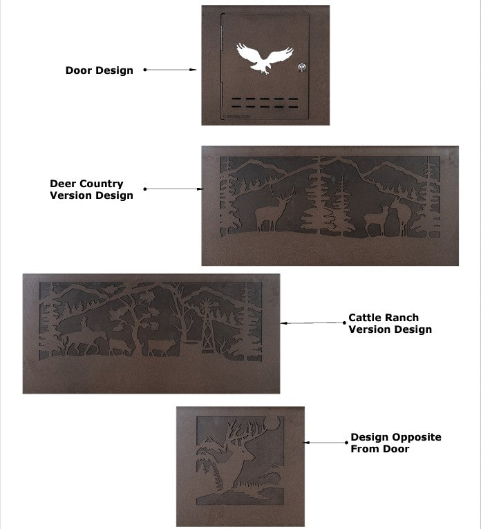 Rectangle Outback Fire Pit - Cattle Ranch Design by The Outdoor Plus - Free Cover Included