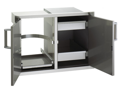 Fire Magic Double Doors with Trash Tray & Dual Drawers & Louvered Doors