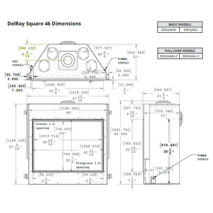 Montigo DelRay Full-Load 46" Square Direct-Vent Gas Fireplace - DRSQ46NI-2