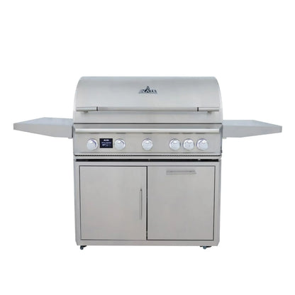 Blaze Grill Package - LTE PRO 40" 5-Burner Propane Gas Grill with Digital Temperature Screen and Rear Infrared Burner, and Grill Cart in Stainless Steel (AP2-4LTEPRO-NG)