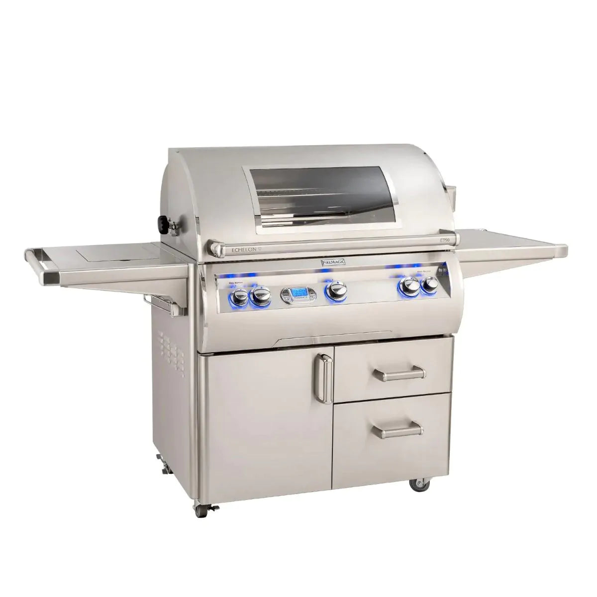 Fire Magic Echelon Diamond E790s 36" Freestanding Gas Grill With Rotisserie, Single Side Burner, Digital Thermometer & Magic View Window, Natural Gas (E790S-8E1N-62-W)