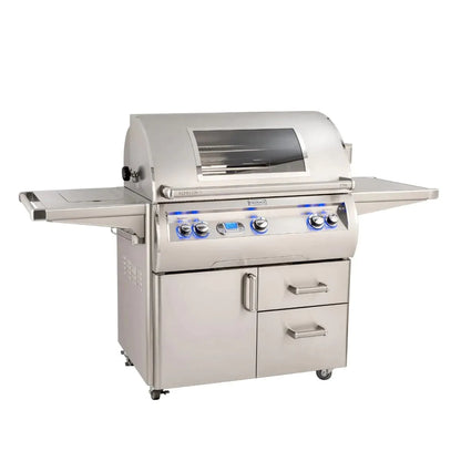 Fire Magic Echelon Diamond E790s 36" Freestanding Gas Grill With Rotisserie, Single Side Burner, Digital Thermometer & Magic View Window, Natural Gas (E790S-8E1N-62-W)