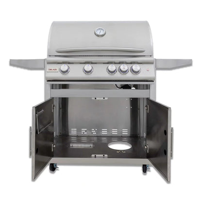 Blaze Grill Package - Premium LTE 32" 4-Burner Built-In Liquid Propane Grill, and  Grill Cart in Stainless Steel