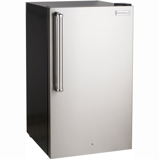 Fire Magic 20-Inch 4.0 Cu. Ft. Premium Right Hinge Compact Refrigerator - Stainless Steel Door / Black Cabinet (3598-DR)
