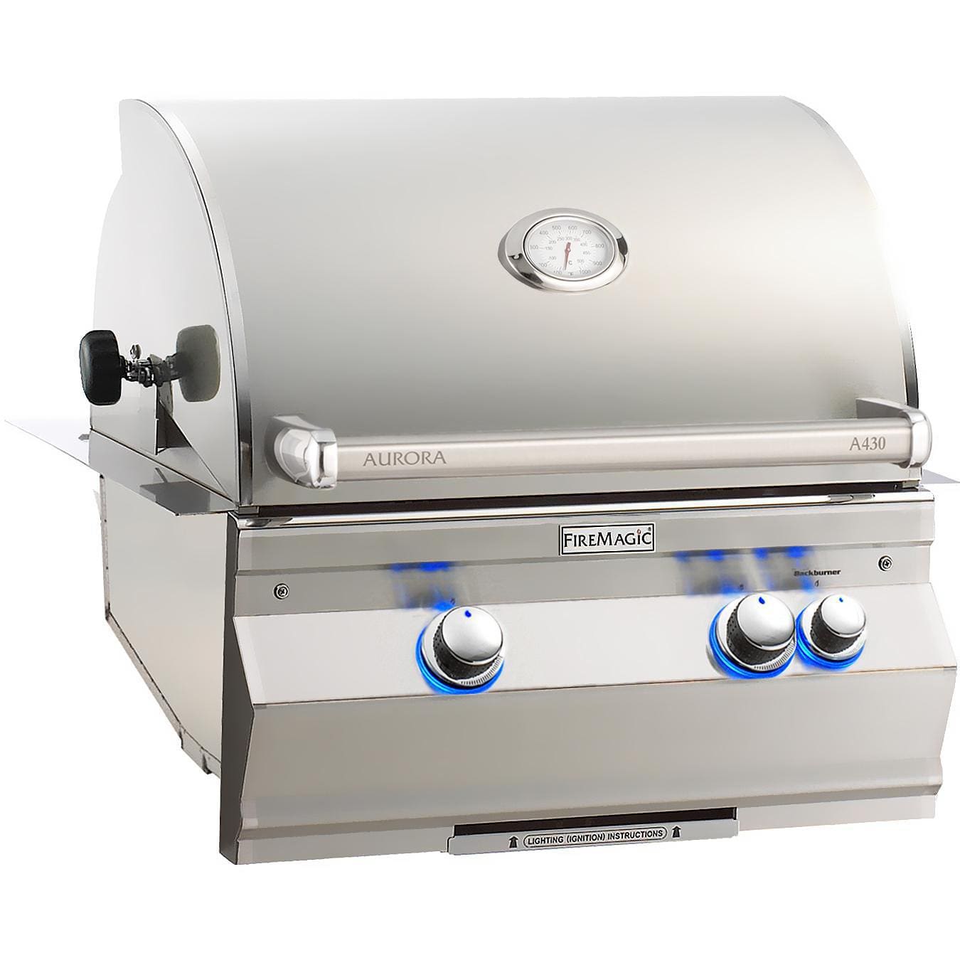 Fire Magic 24" Built-In Natural Gas Grill with Rotisserie and Analog Thermometer in Stainless Steel (A430I-8EAN)