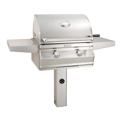Fire Magic 24" Choice Multi-User Accessible Freestanding Natural Gas Grill with Analog Thermometer On In-Ground Post (CMA430S-RT1N-G6)