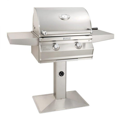 Fire Magic 24" Choice Multi-User Accessible Freestanding Natural Gas Grill with Analog Thermometer On Patio Post (CMA430S-RT1N-P6)