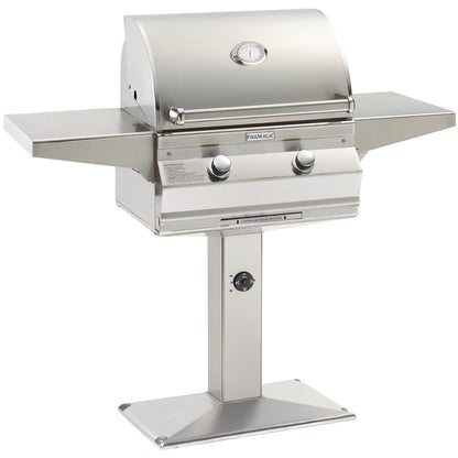Fire Magic 24" Choice Multi-User Freestanding Liquid Propane Gas Grill with Analog Thermometer On Patio Post (CM430S-RT1P-P6)