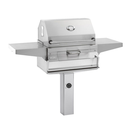 Fire Magic 24" Legacy Freestanding Smoker Charcoal Grill On In-Ground Post in Stainless Steel (22-SC01C-G6)