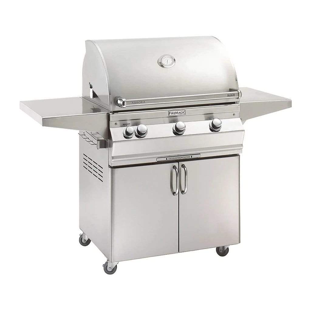 Fire Magic 30" A660s Aurora Portable Gas Grill with Analog Thermometer, Natural Gas (A660S-7LAN-61)