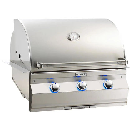 Fire Magic 30" Aurora Built-In Natural Gas Grill with One Infrared Burner And Analog Thermometer (A660I-7LAN)