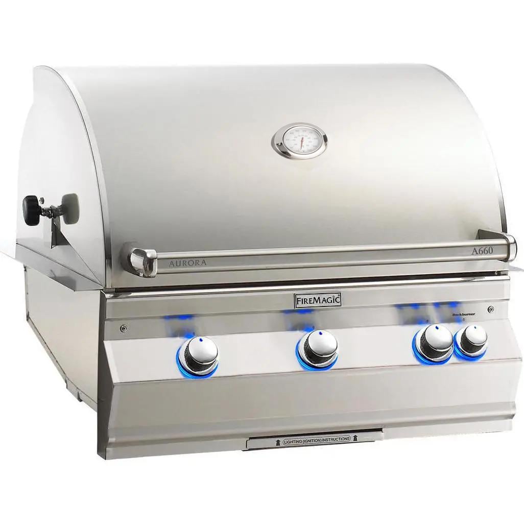 Fire Magic 30" Aurora Built-In Natural Gas Grill with One Infrared Burner in Stainless Steel (A660I-8LAN)