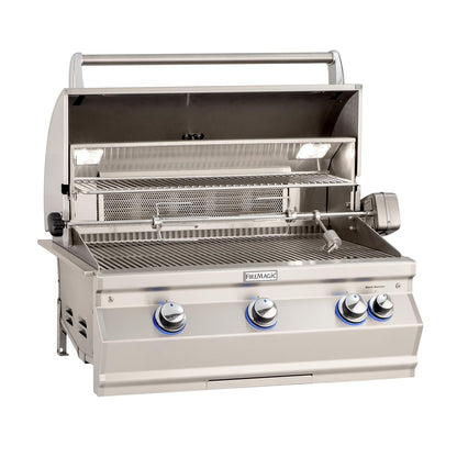 Fire Magic Aurora 30" Propane Gas Grill with One Infrared Burner, Rotisserie, Side Burner, & Analog Thermometer (A660S-8LAP-62)