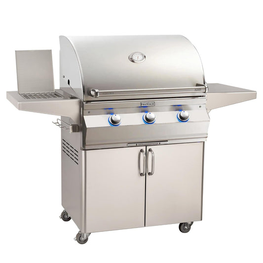 Fire Magic 30" Aurora Freestanding Propane Gas Grill with One Infrared Burner, Side Burner & Analog Thermometer (A660S-7LAP-62)