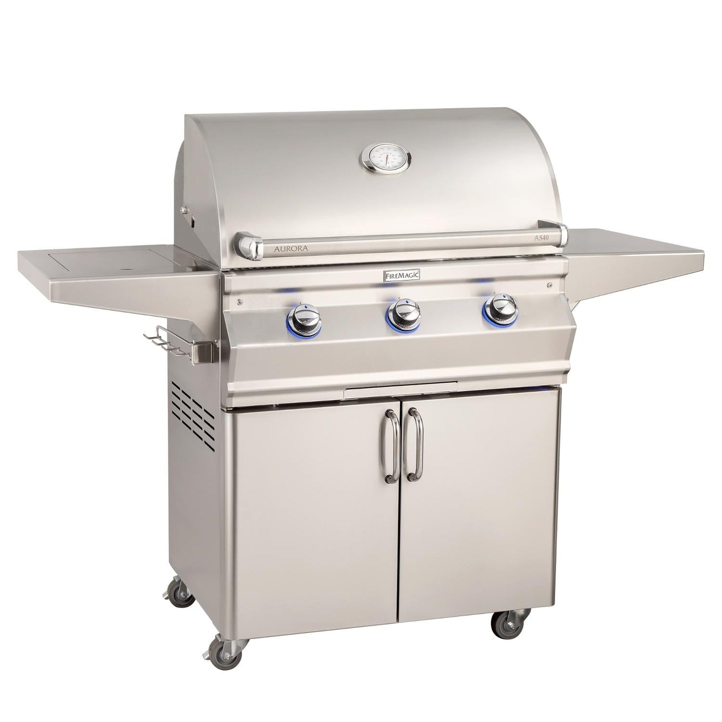 Fire Magic 30" Aurora Freestanding Propane Gas Grill with Side Burner & Analog Thermometer (A540S-7EAP-62)