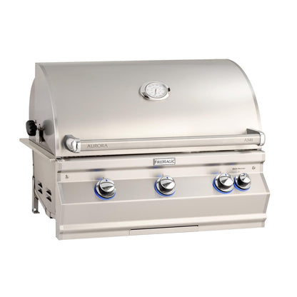 Fire Magic Aurora A540i 30" Propane Gas Built-In Grill with 1 Sear Burner, Backburner, Rotisserie Kit and Analog Thermometer (A540I-8LAP)