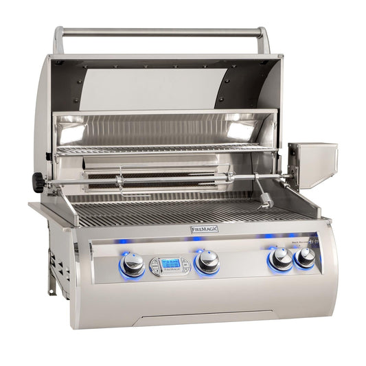 Fire Magic 30" Echelon Diamond Built-In Natural Gas Grill, One Infrared Burner, Magic View Window, Rotisserie & Digital Thermometer (E660I-8L1N-W)