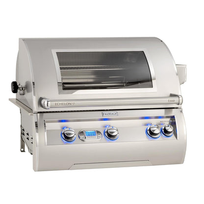 Fire Magic 30" Echelon Diamond Built-In Natural Gas Grill, One Infrared Burner, Magic View Window, Rotisserie & Digital Thermometer (E660I-8L1N-W)