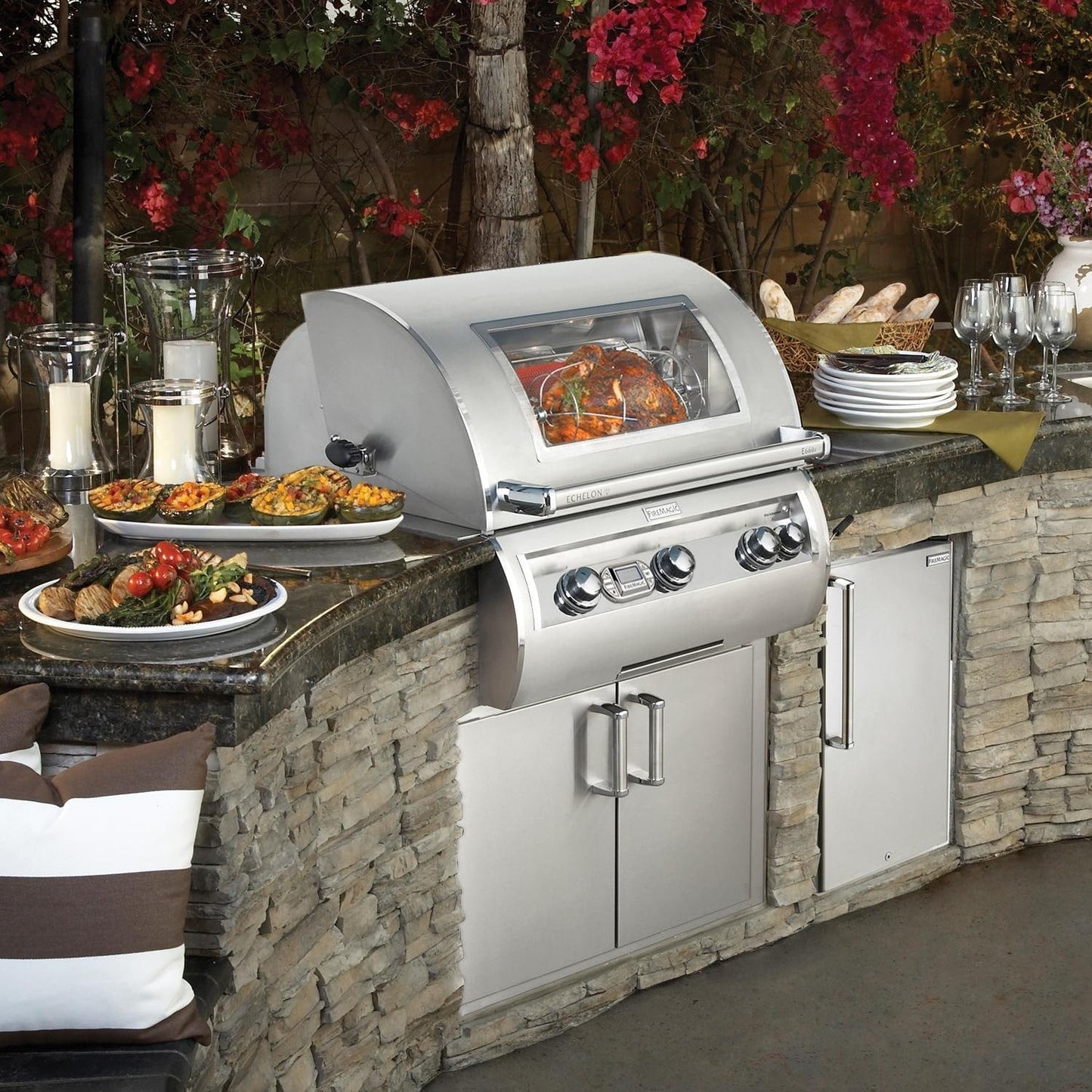 Fire Magic 30" Echelon Diamond Built-In Propane Gas Grill with Magic View Window in Stainless Steel (E660I-8E1P-W)