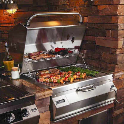 Fire Magic 30-Inch Legacy Built-In Smoker Charcoal Grill in Stainless Steel (14-SC01C-A)