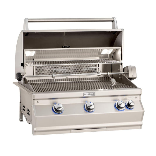 Fire Magic Aurora A790I 36" Built-In Natural Gas Grill With One Infrared Burner, Magic View Window, Rotisserie, And Analog Thermometer (A790I-8LAN-W)