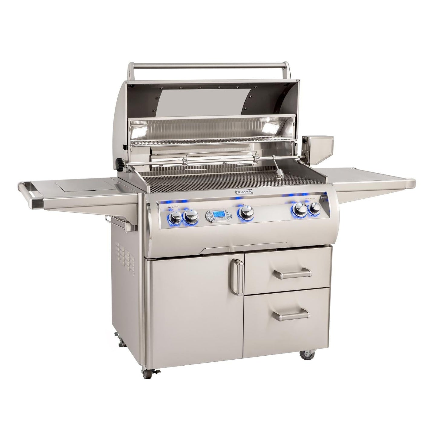 Fire Magic 36" Echelon Diamond Freestanding Liquid Propane Gas Grill, Side Burner, Magic View Window, Digital Thermometer (E790S-8E1P-62-W)
