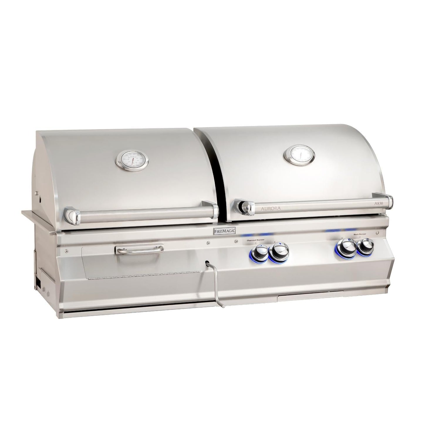 Fire Magic 46" Aurora Built-In Natural Gas & Charcoal Combo Grill with Analog Thermometer (A830I-7EAN-CB)