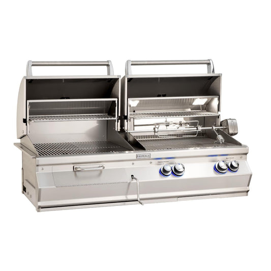 Fire Magic 46" Aurora Built-In Propane Gas & Charcoal Combo Grill in Stainless Steel (A830I-8EAP-CB)