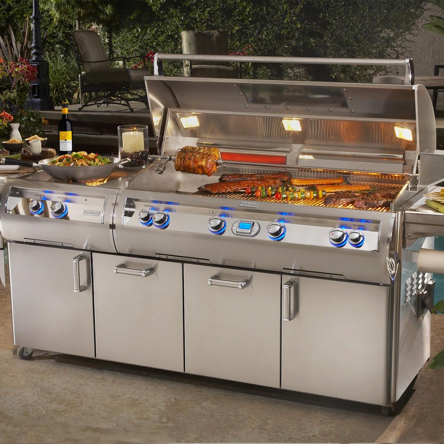 Fire Magic 48" Freestanding Propane Gas Grill One Infrared Burner in Stainless Steel (E1060S-8L1P-51-W)